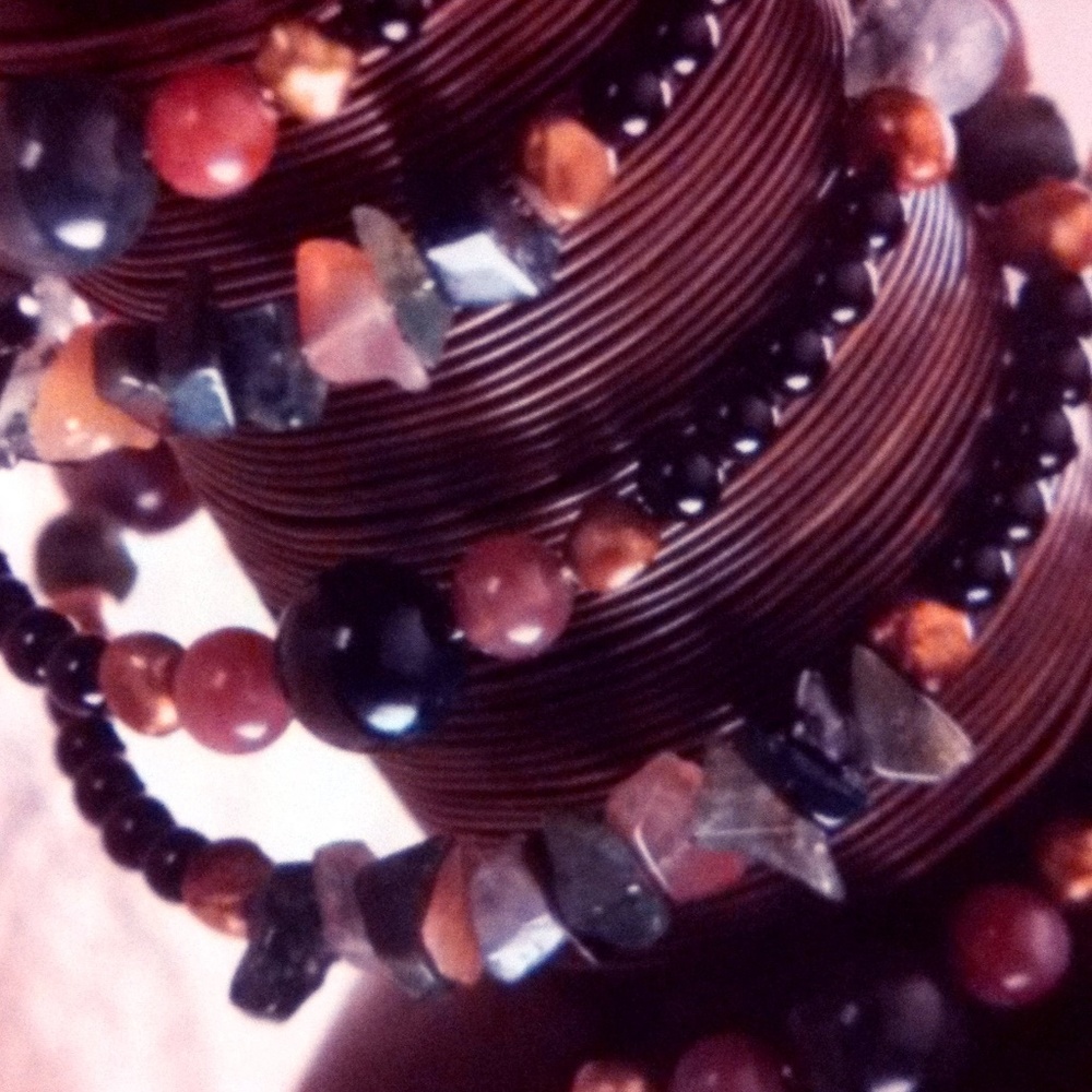 Indian Agate Coil Bracelet